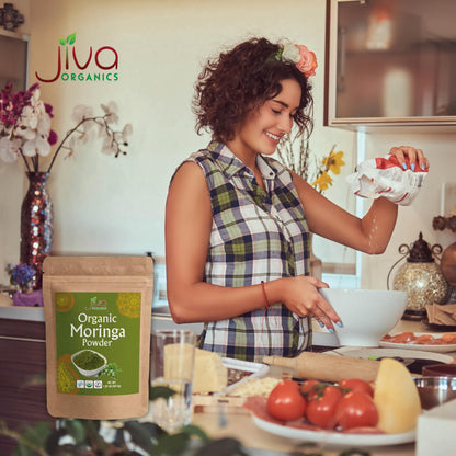 Jiva Organics Moringa Powder 1.25LB - USDA Organic Moringa Leaf Powder | Vegan
