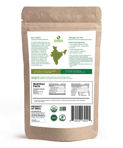 Organic Moringa Powder - 8 oz (226 g) | USDA Organic, Non-GMO | SHOPOSR