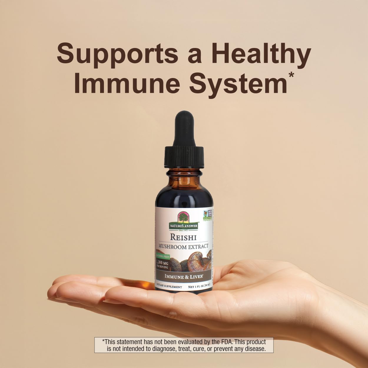 Nature's Answer Reishi Mushroom Extract – Alcohol Free, 1 fl oz (30 ml)