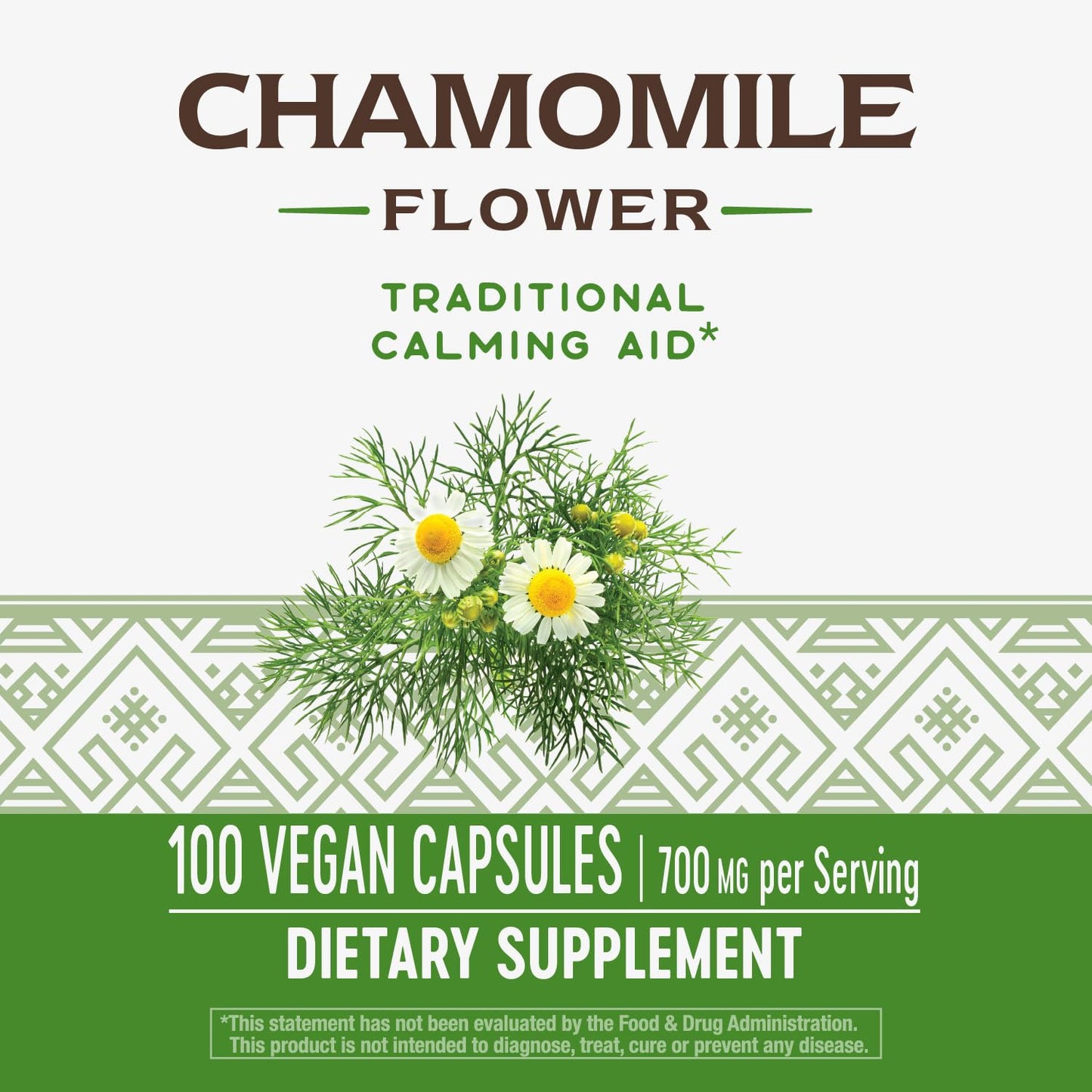 Nature's Way Chamomile Flower 700 mg | Calming Herbal Supplement | Non-GMO, Gluten Free | 100 Vegan Capsules