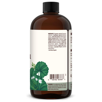 Banyan Botanicals Pitta Massage Oil – Ayurvedic Abhyanga with Gotu Kola & Guduchi | 24 oz
