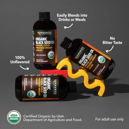 Organic Black Seed Oil – Cold-Pressed, 8 oz – Unflavored, Non-GMO, Vegan