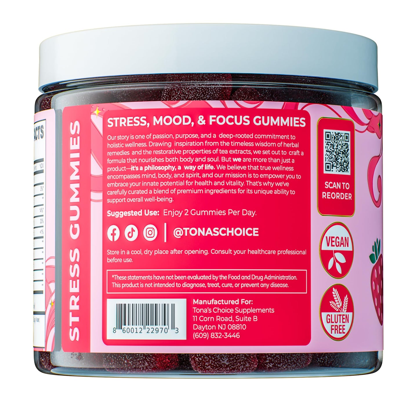 Stress Relief Supplements for Women & Kids — L-Theanine GABA, Rhodiola & Magnesium Gummies