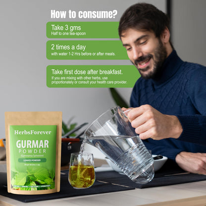 Herbsforever Gurmar Powder | Organic Gymnema Sylvestre Leaf | 454 GMS | Non-GMO, Vegan, Gluten-Free