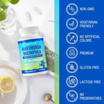 Akkermansia Probiotic with GLP-1 – 60 Capsules for Gut Health