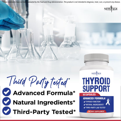 Thyroid Support Supplement for Women & Men - Iodine, Zinc, Selenium | Non-GMO, Vegetarian - 120 Count