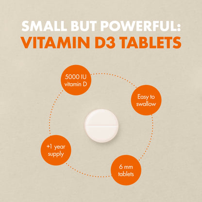 Incite Nutrition Vitamin D3 5000iu - 400 Micro Tablets, High Strength, UK Made