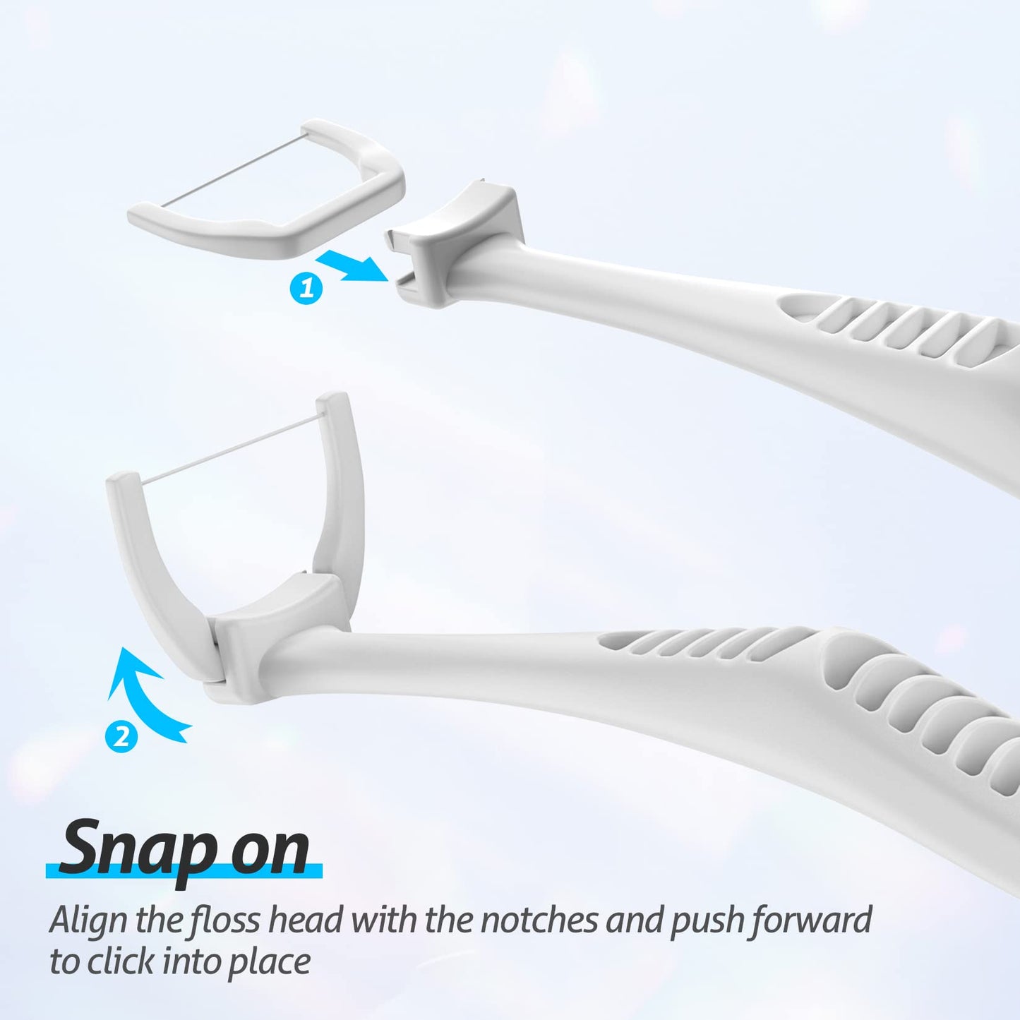 Dental Floss Picks Kit – 3 Handles & 360 Refills | Extra Strength