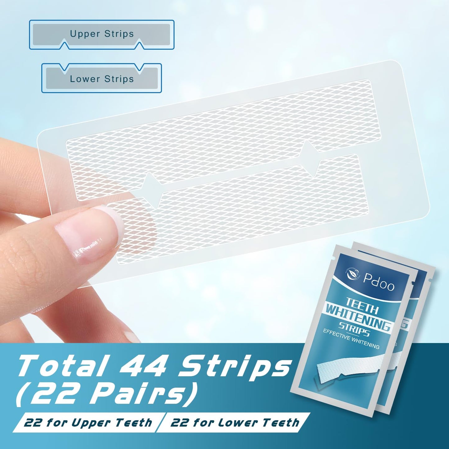 Teeth Whitening Strips - 22 Treatments, 44 Strips for Sensitive Teeth