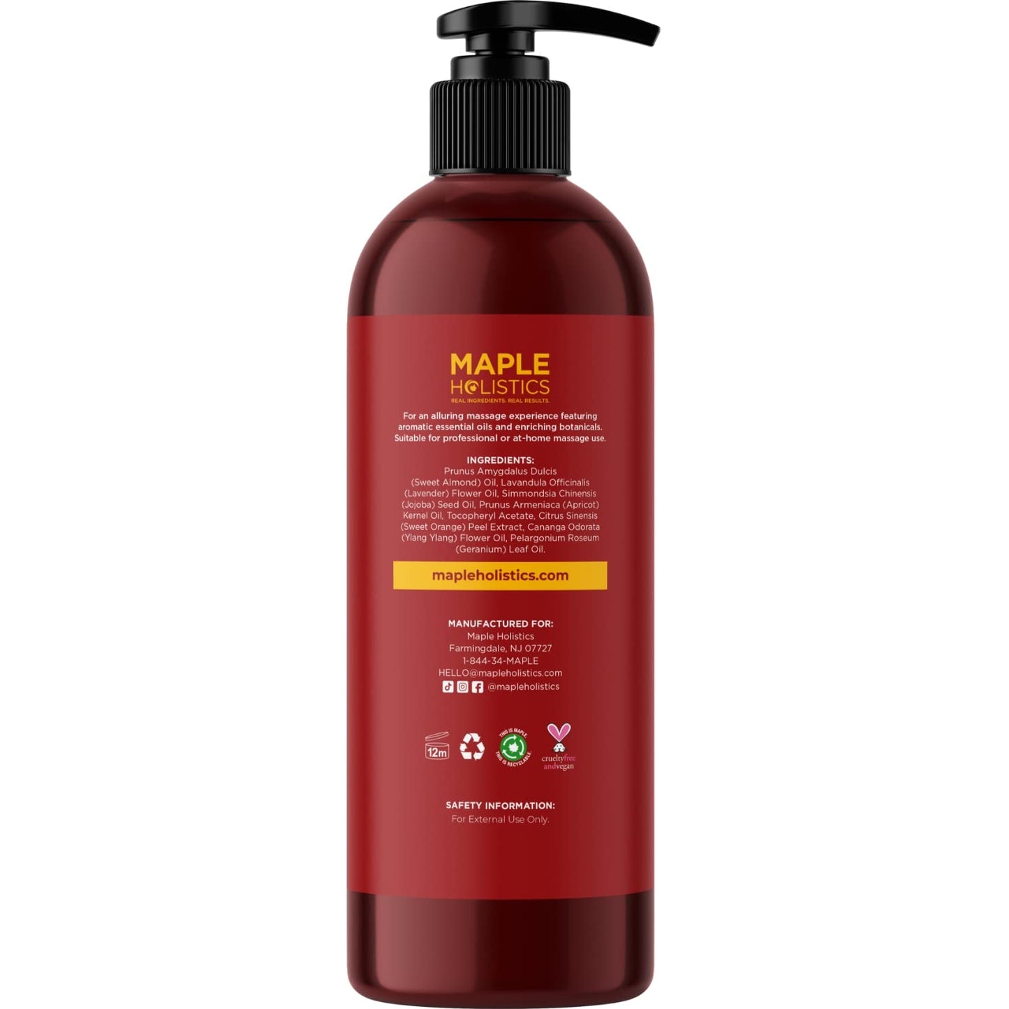 Relaxing Massage Oil for Therapy | Lavender, Ylang Ylang, Orange & Geranium – Vegan & Gluten Free