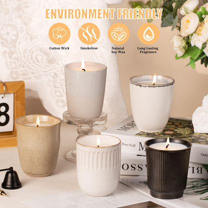 Lavender Scented Candle - 8oz White Soy, Non-Toxic Aromatherapy Jar