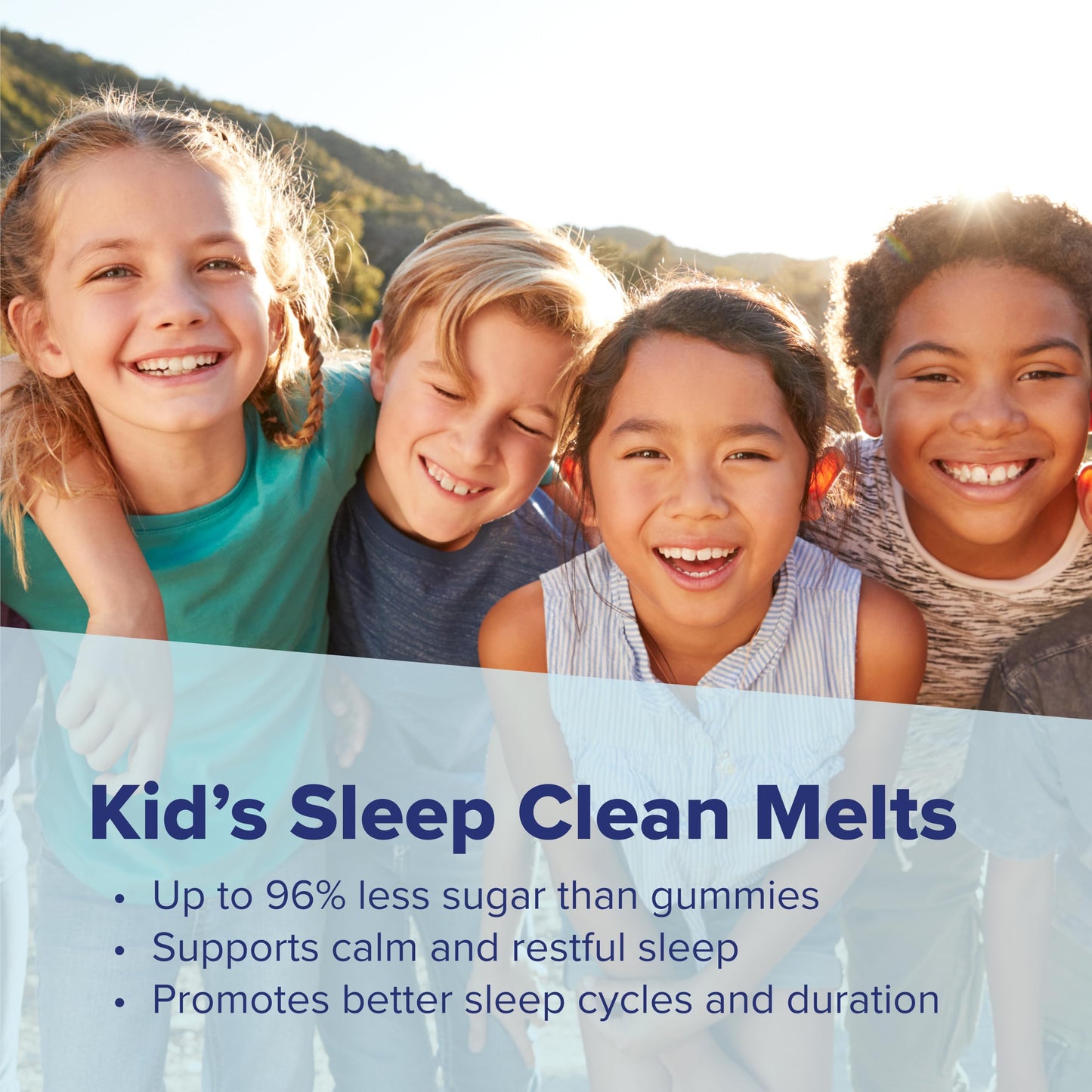 Superior Source Kid's Sleep Clean Melts – 1 mg Melatonin, 5 mg GABA & 5 mg L-Theanine (Less Sugar)