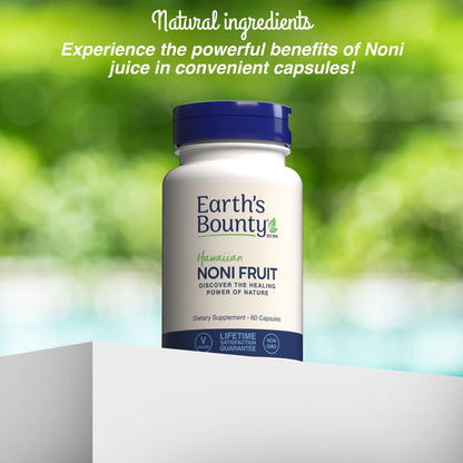 Earth's Bounty Hawaiian Noni Capsules | 60 Veggie Caps | Immune & Joint Health