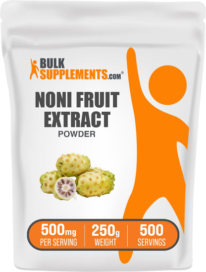 Noni Fruit Extract Powder - Gluten Free, 500 mg per Serving, 250 g | BulkSupplements