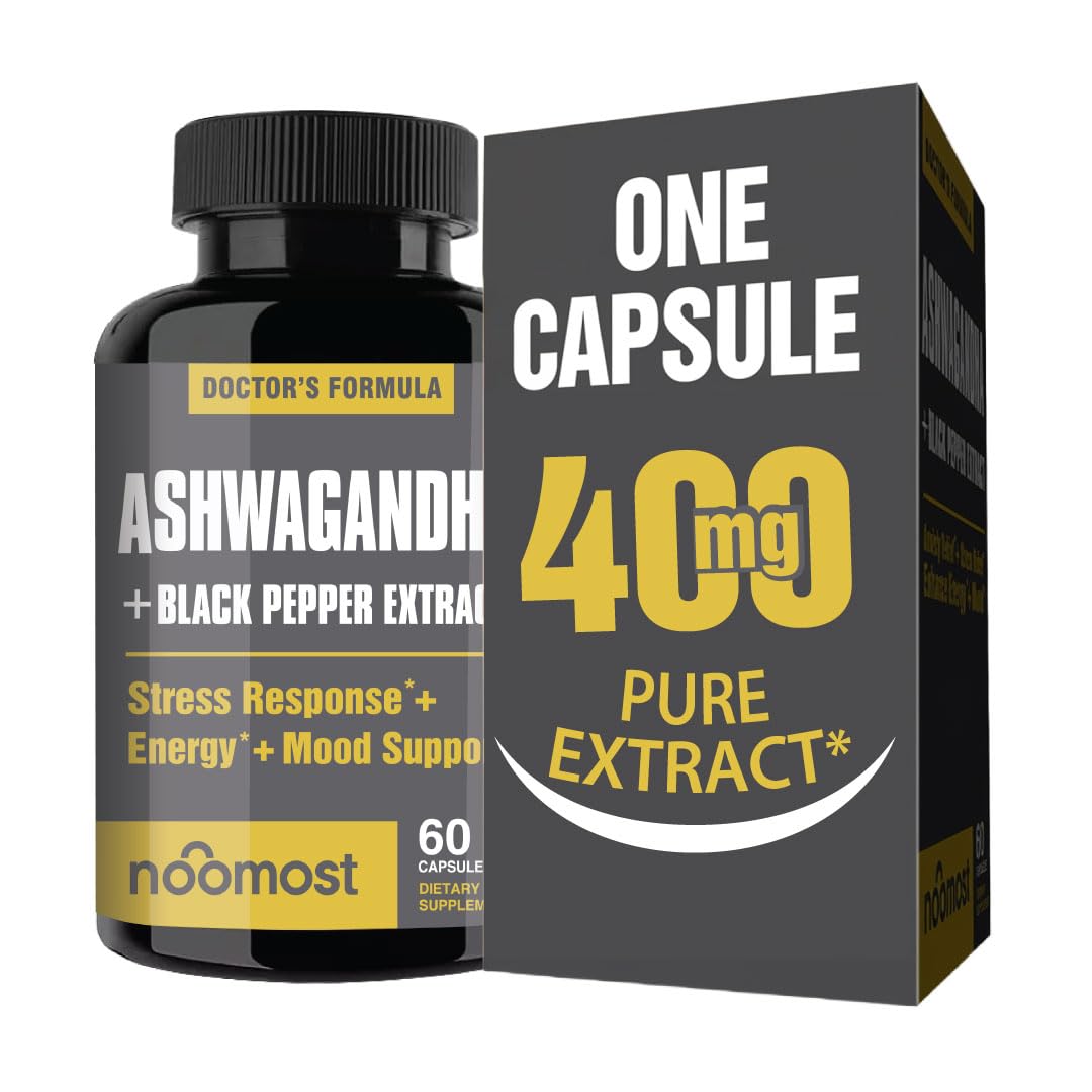 NooMost Ashwagandha Root Extract 15:1 with Black Pepper – 60 Capsules