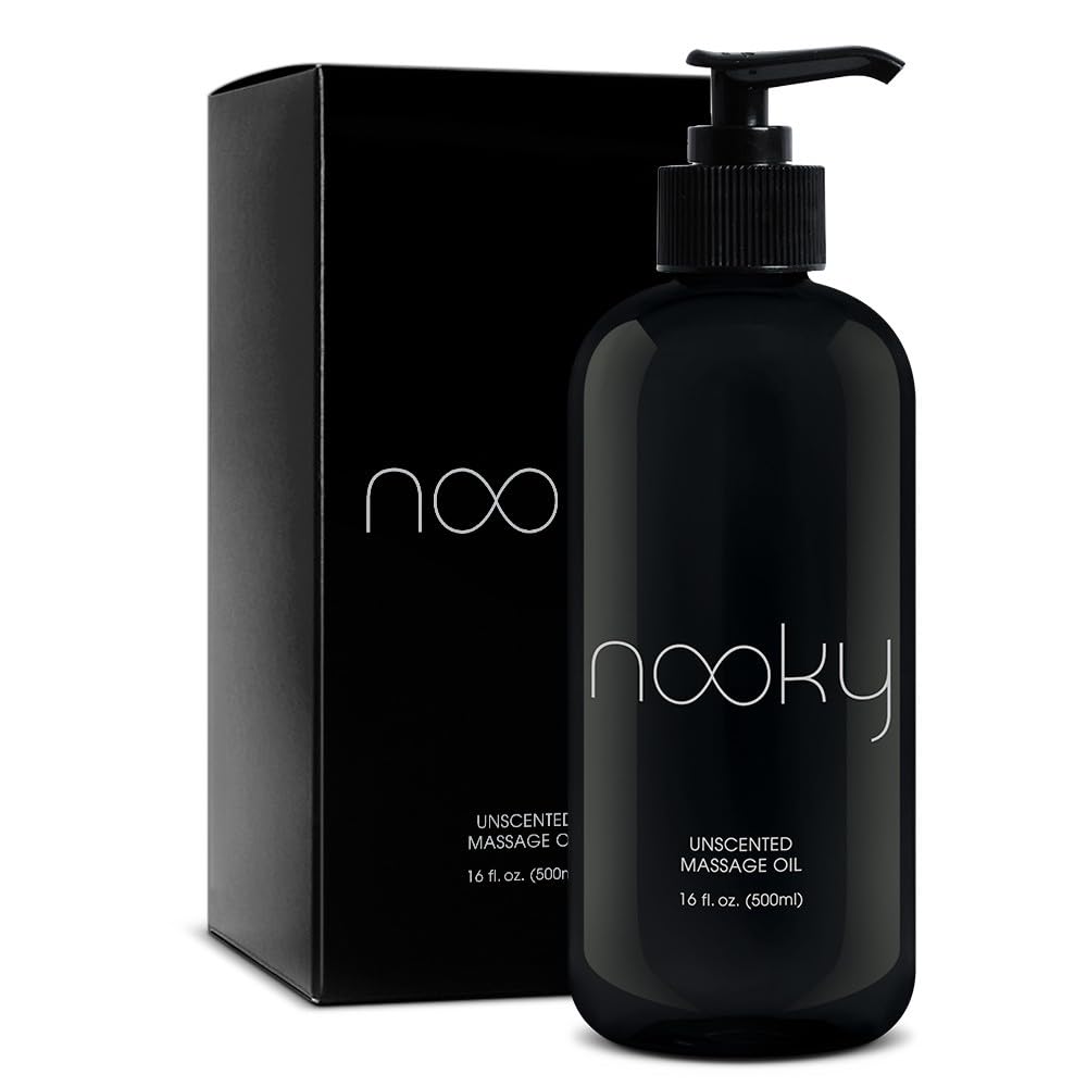 Nooky Massage Oil with Fractionated Coconut Oil – Unscented, 16 oz