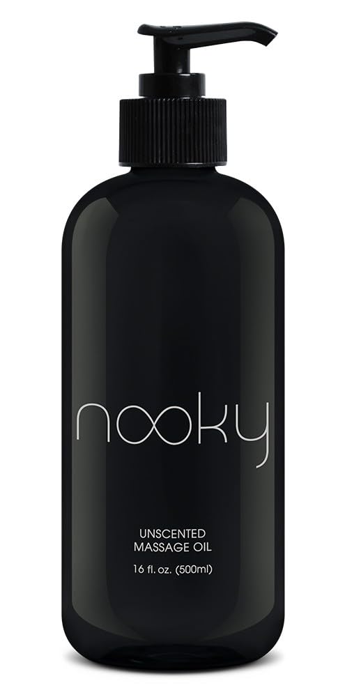 Nooky Massage Oil with Fractionated Coconut Oil – Unscented, 16 oz