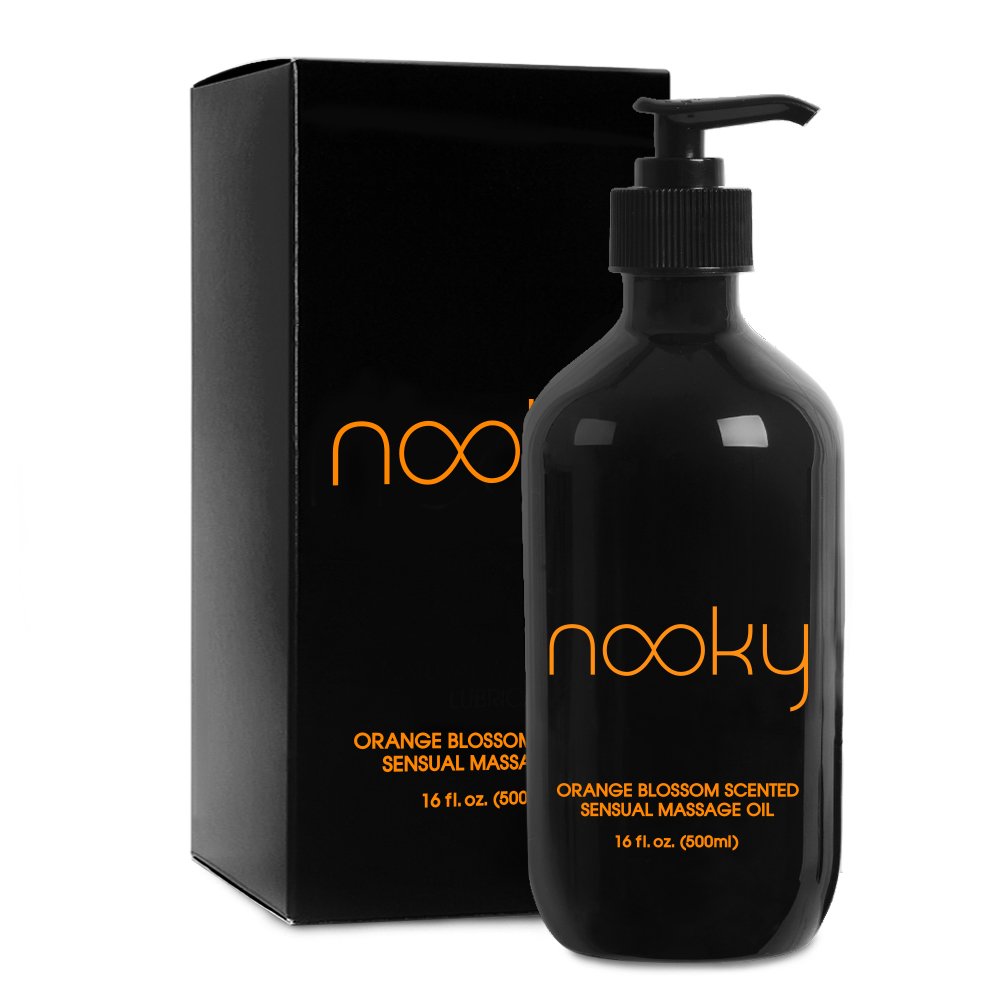 Nooky Orange Blossom Massage Oil with Jojoba & Essential Oils – 16 oz