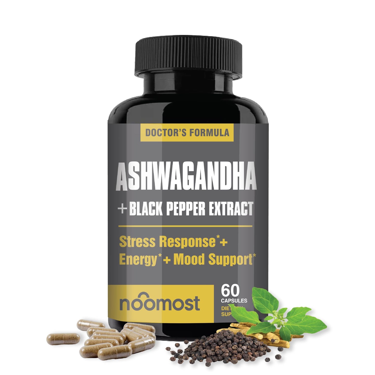 NooMost Organic Ashwagandha 400mg – Vegan Stress Relief & Mood Support