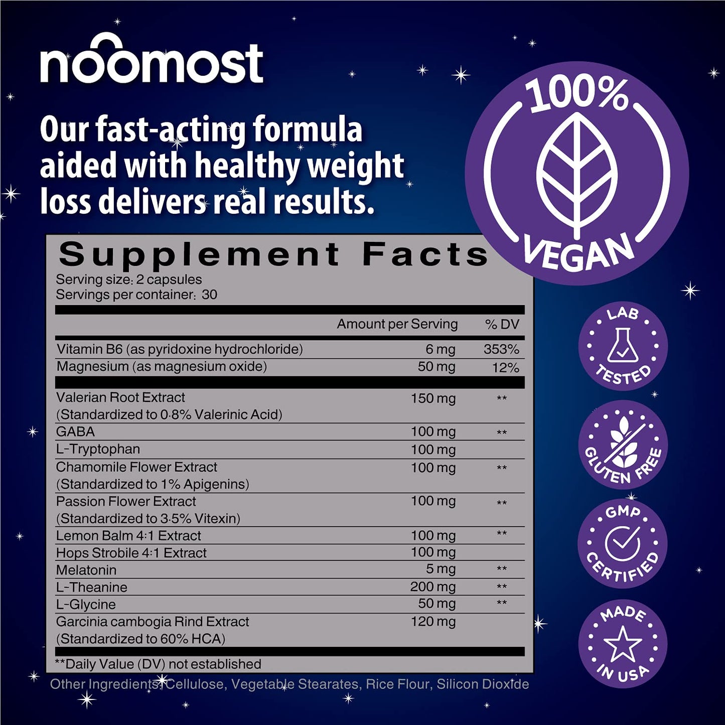 NooMost Natural Sleep Aid - Magnesium, L-Theanine & Garcinia