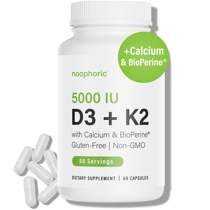 Noophoric D3 K2 5000 IU – D3 & K2 MK-7 for Bone Health