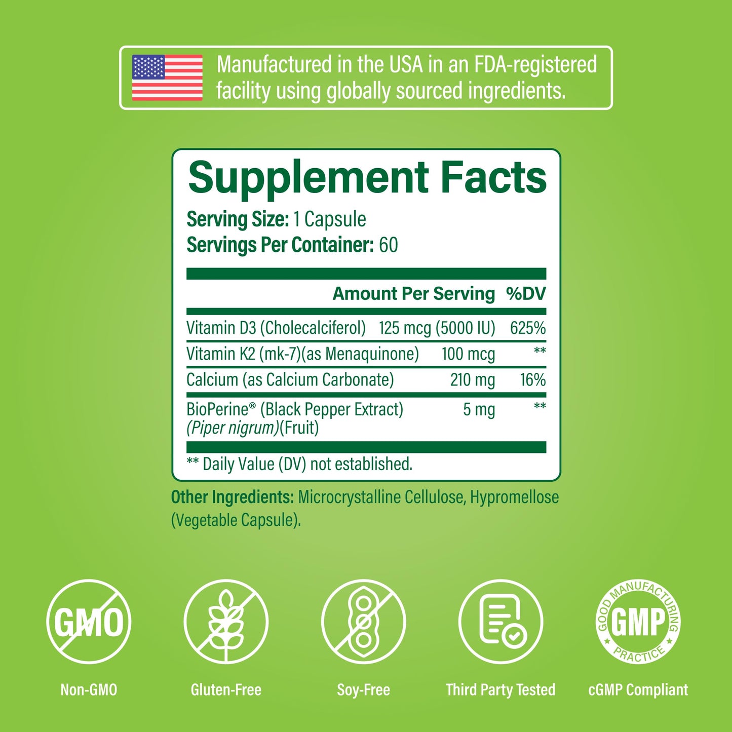 Noophoric D3 K2 5000 IU – D3 & K2 MK-7 for Bone Health