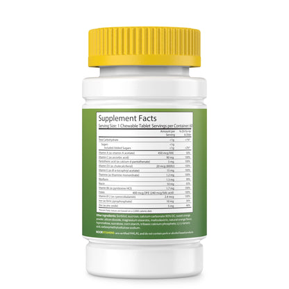 Noor Vitamins Halal Kids Multivitamin Chewable - Immune, Bone & Eye Health | Iron, Non-GMO, Gluten Free - 60 Count