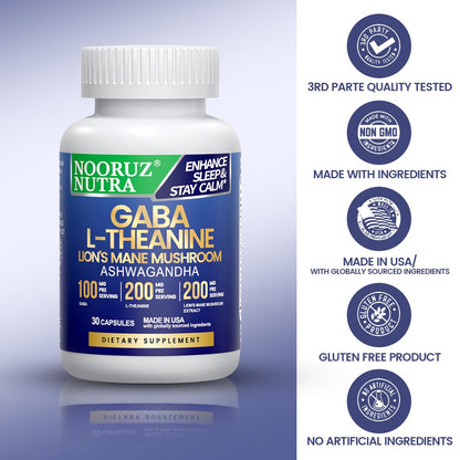 NOORUZ Lions Mane Mushroom Supplement – Energy, Focus & Immunity (30 Caps)