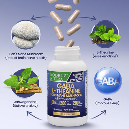 NOORUZ Lions Mane Mushroom Supplement - 90 Caps | Energy, Focus & Immunity