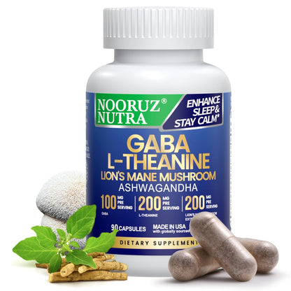 NOORUZ Lions Mane Mushroom Supplement - 90 Caps | Energy, Focus & Immunity