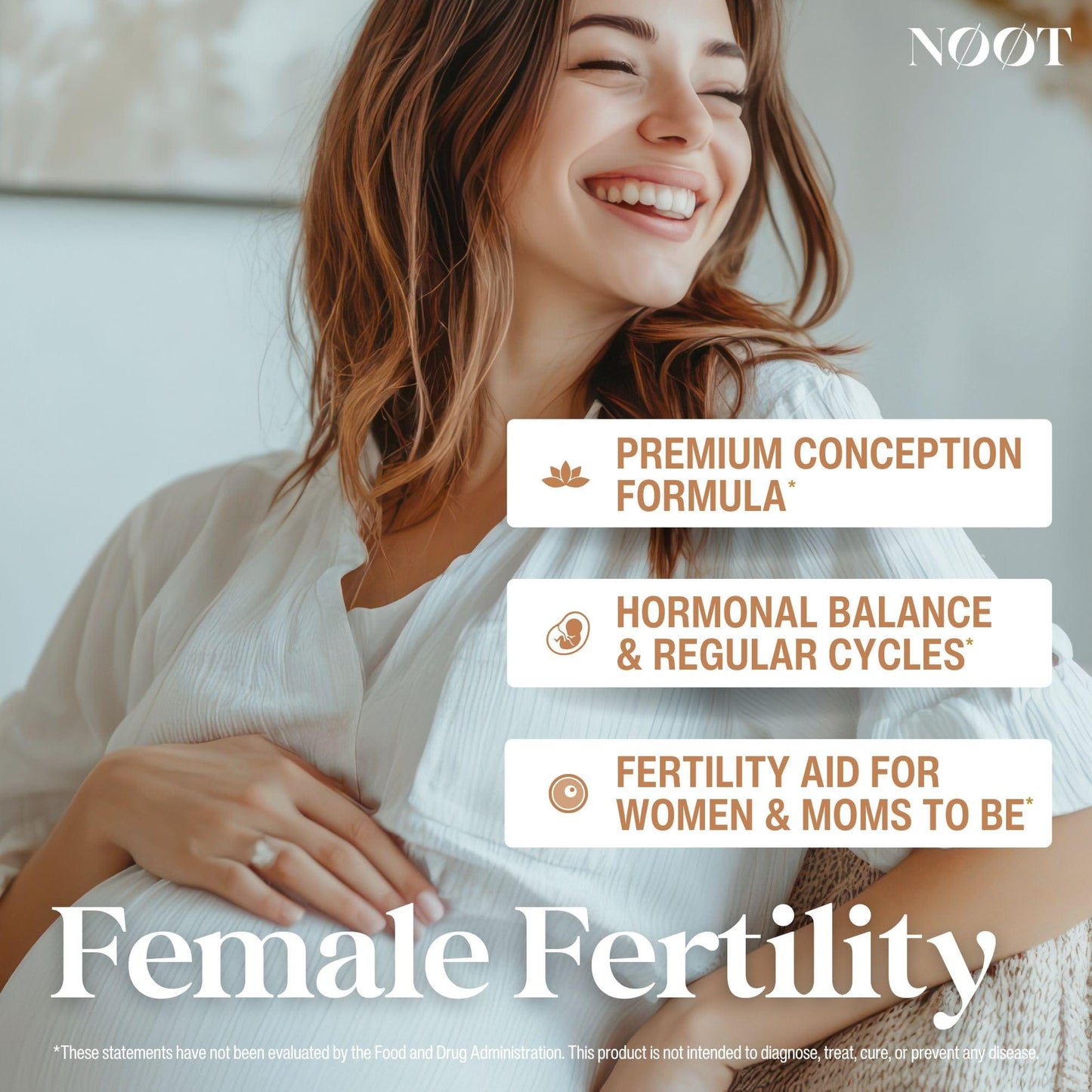 NØØT Female Fertility Supplement – Myo-Inositol & D-Chiro Inositol, CoQ10, Vitex & Shatavari | Vegan 60 Capsules