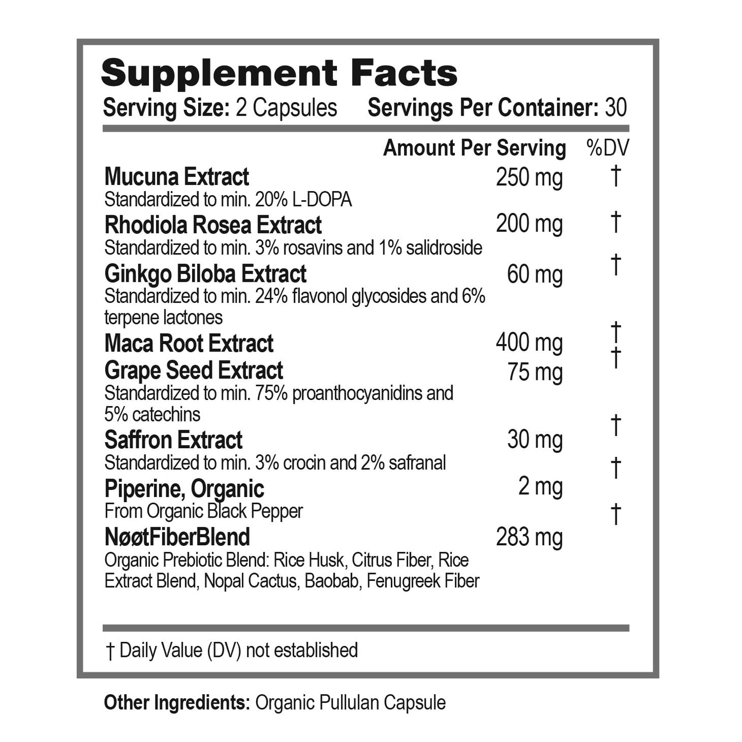 NØØT Happy Mood – Natural Mood Support (Saffron, Rhodiola & Maca) – Vegan, Non-GMO, 60 Capsules