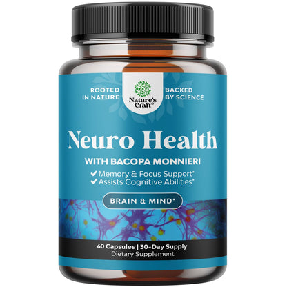 Nootropic Brain Supplement for Memory & Focus – Bacopa Monnieri & B Vitamins (60 Ct)