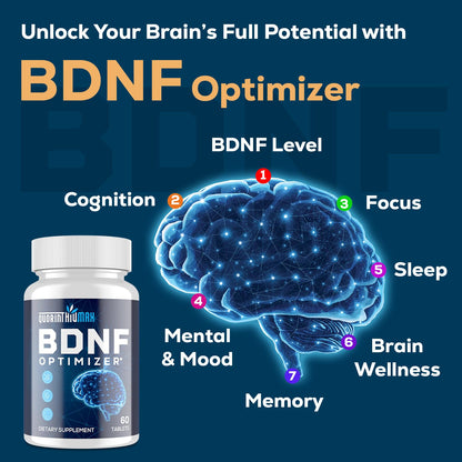 Nootropic Brain Supplement for Memory & Focus – BDNF Optimizer – 60 Tablets