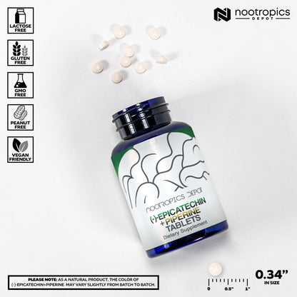Epicatechin Tablets 200mg with Piperine – Nootropics Depot | Green Tea Extract | 30 Count