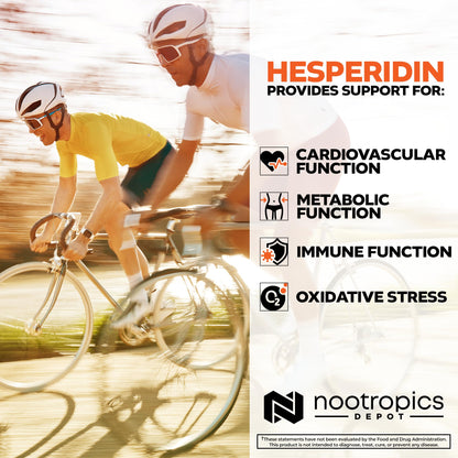 Nootropics Depot Hesperidin Capsules 500mg – 180 Count | 90% Citrus Extract | Supports Metabolic Function & Cardiovascular Health