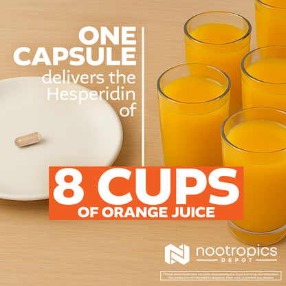 Nootropics Depot Hesperidin Capsules 500mg – 180 Count | 90% Citrus Extract | Supports Metabolic Function & Cardiovascular Health