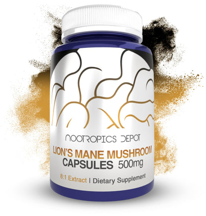 Nootropics Depot Lion's Mane Mushroom Capsules 500mg | 60 Count | 8:1 Dual Extract
