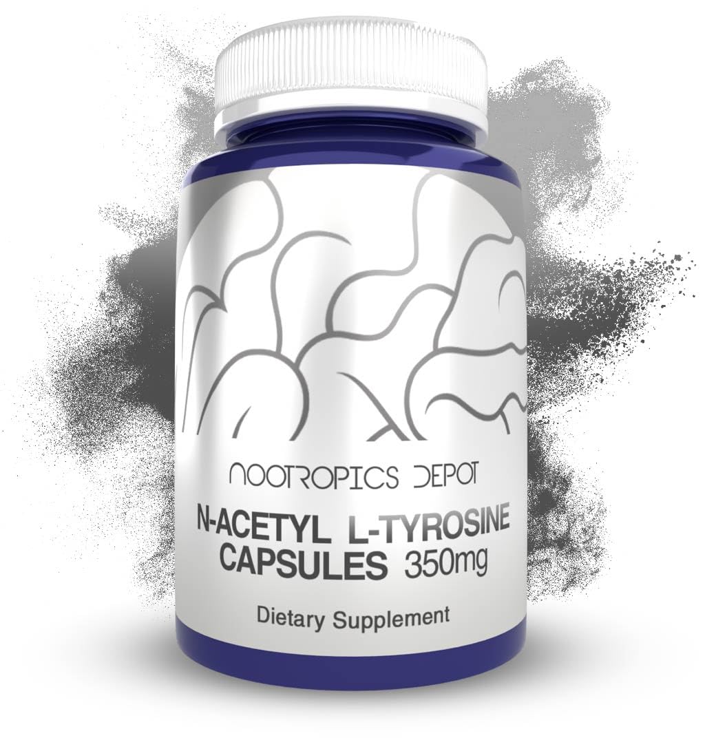 N-Acetyl L-Tyrosine (NALT) Capsules 350mg – 120 Count | Amino Acid Supplement | Nootropics Depot