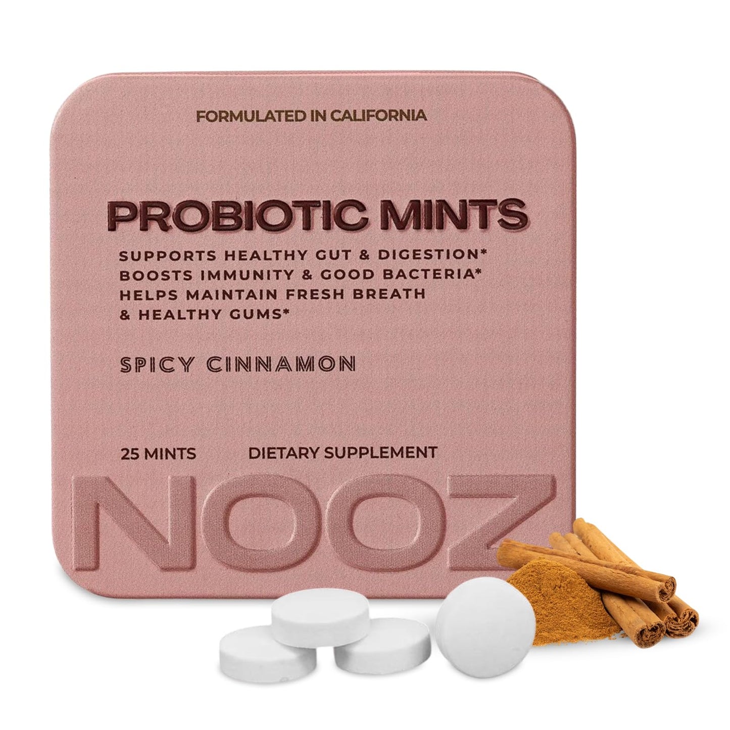 NOOZ Probiotic Mints – Gut & Oral Health Support | Spicy Cinnamon, Sugar-Free