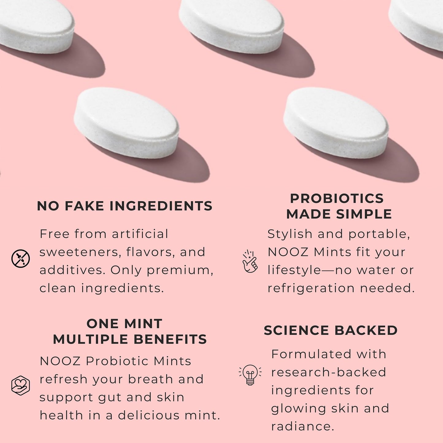 NOOZ Probiotic Mints – Gut & Oral Health Support | Spicy Cinnamon, Sugar-Free