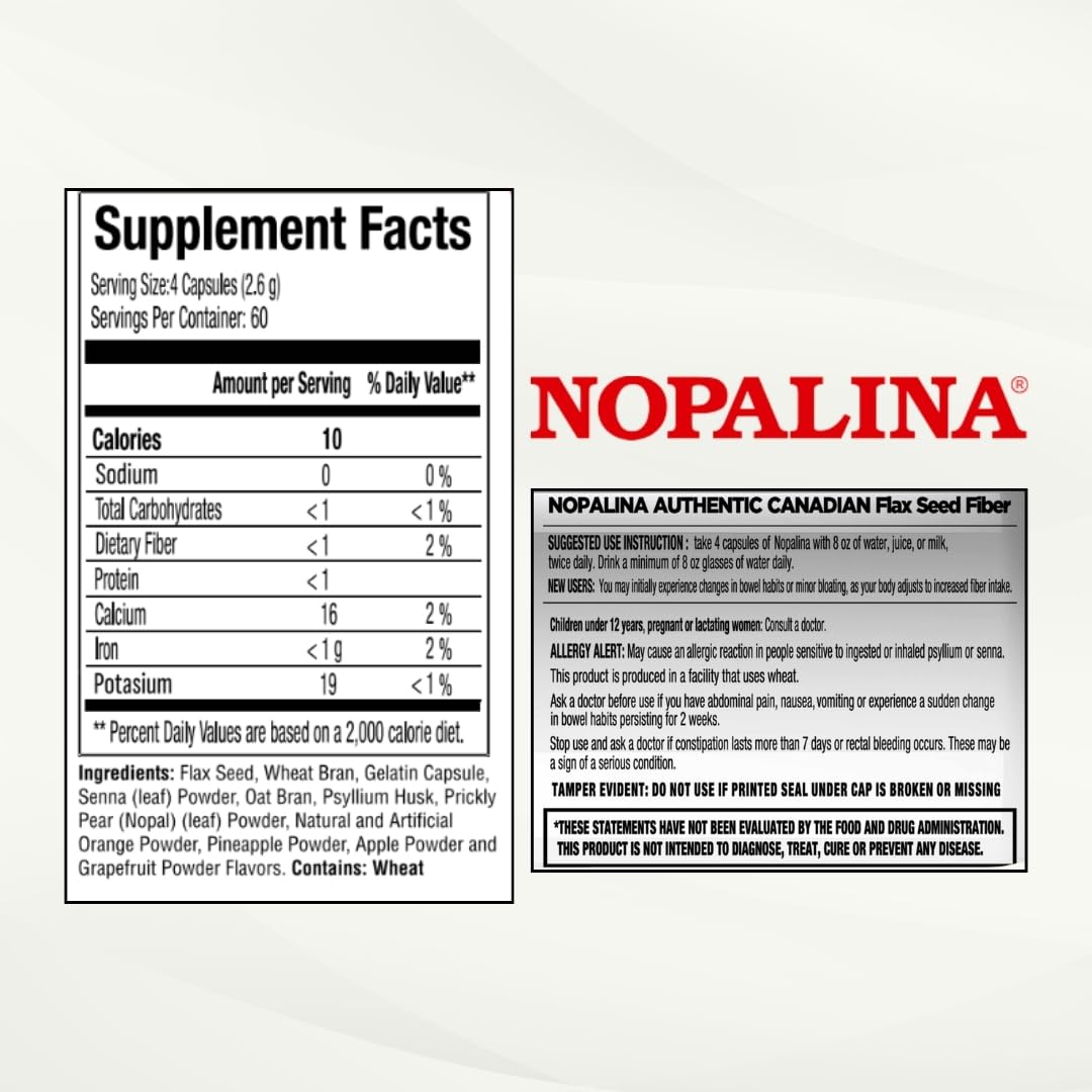 Nopalina Flax Seed Plus Capsules - 240 Capsules