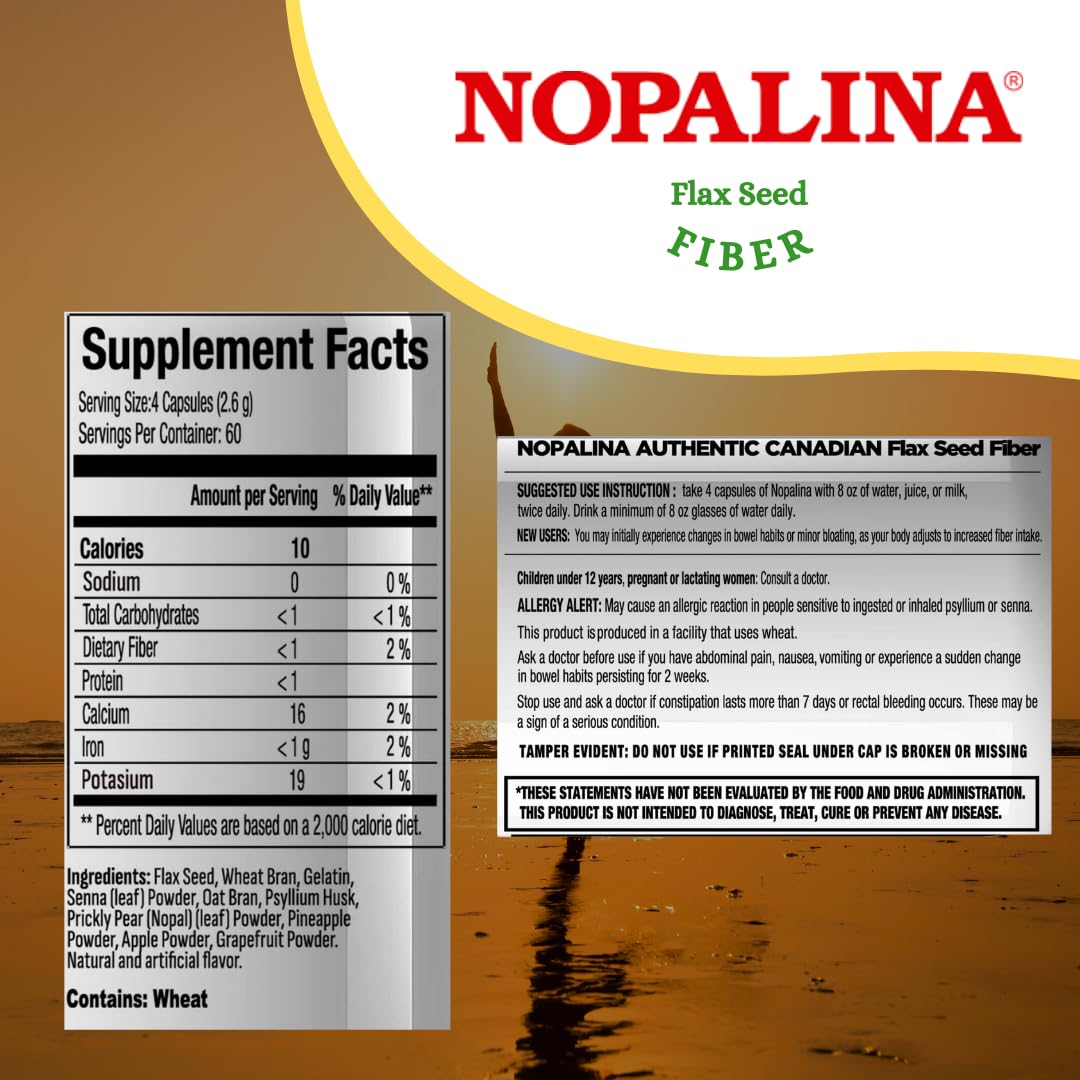 Nopalina Flax Seed Plus Capsules - 240 Capsules