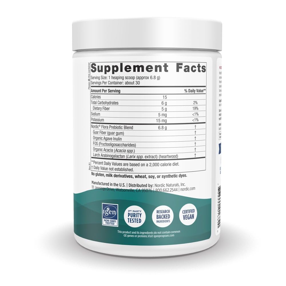 Nordic Flora Prebiotic Powder 204g – Unflavored | Nordic Naturals