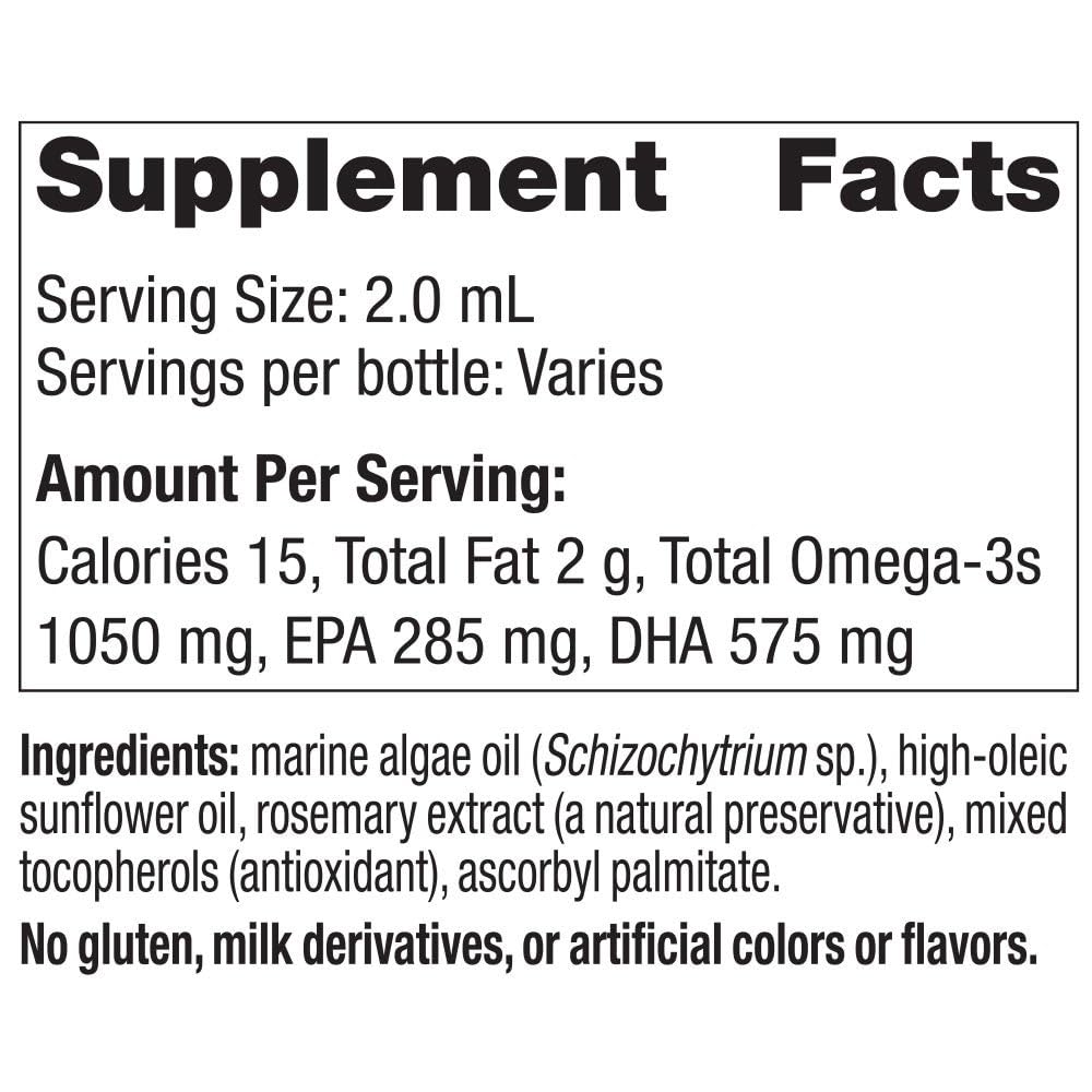 Nordic Naturals Baby’s DHA Vegetarian - Unflavored 1050 mg Plant-Based Omega-3 (1 oz)