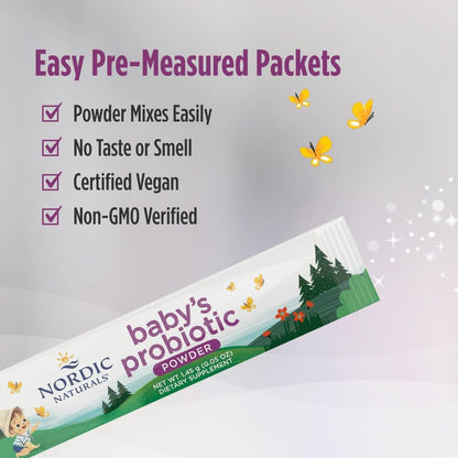 Nordic Naturals Baby's Nordic Flora Probiotic Powder - Unflavored, 30 Packets, 4 Billion CFU