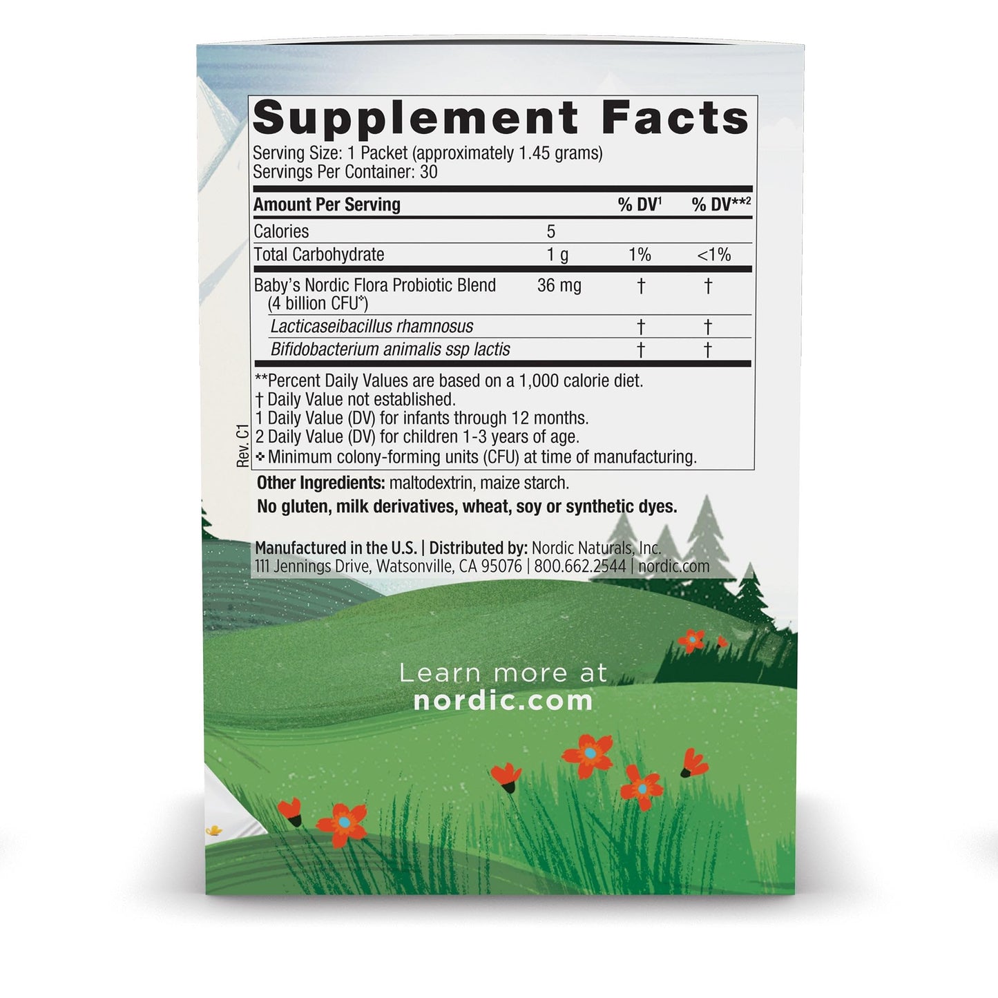 Nordic Naturals Baby's Nordic Flora Probiotic Powder - Unflavored, 30 Packets, 4 Billion CFU