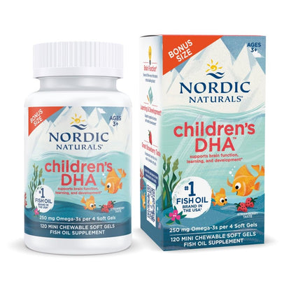 Nordic Naturals Children’s DHA Strawberry – 120 Mini Chewables for Kids, 250 mg Omega-3