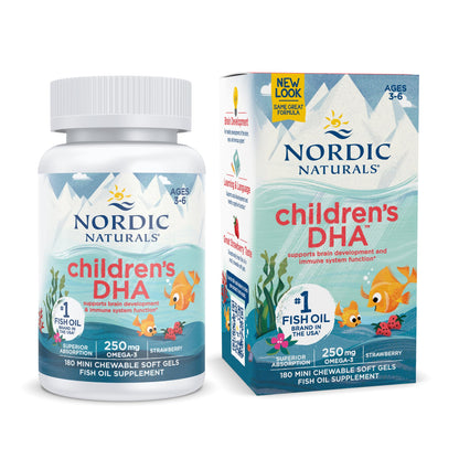 Nordic Naturals Children’s DHA Strawberry – 180 Mini Chewables, 250 mg Omega-3