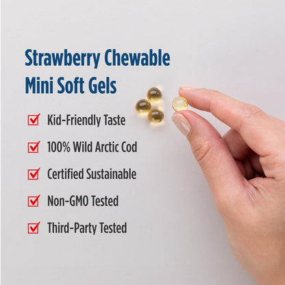 Nordic Naturals Children’s DHA Strawberry – 180 Mini Chewables, 250 mg Omega-3